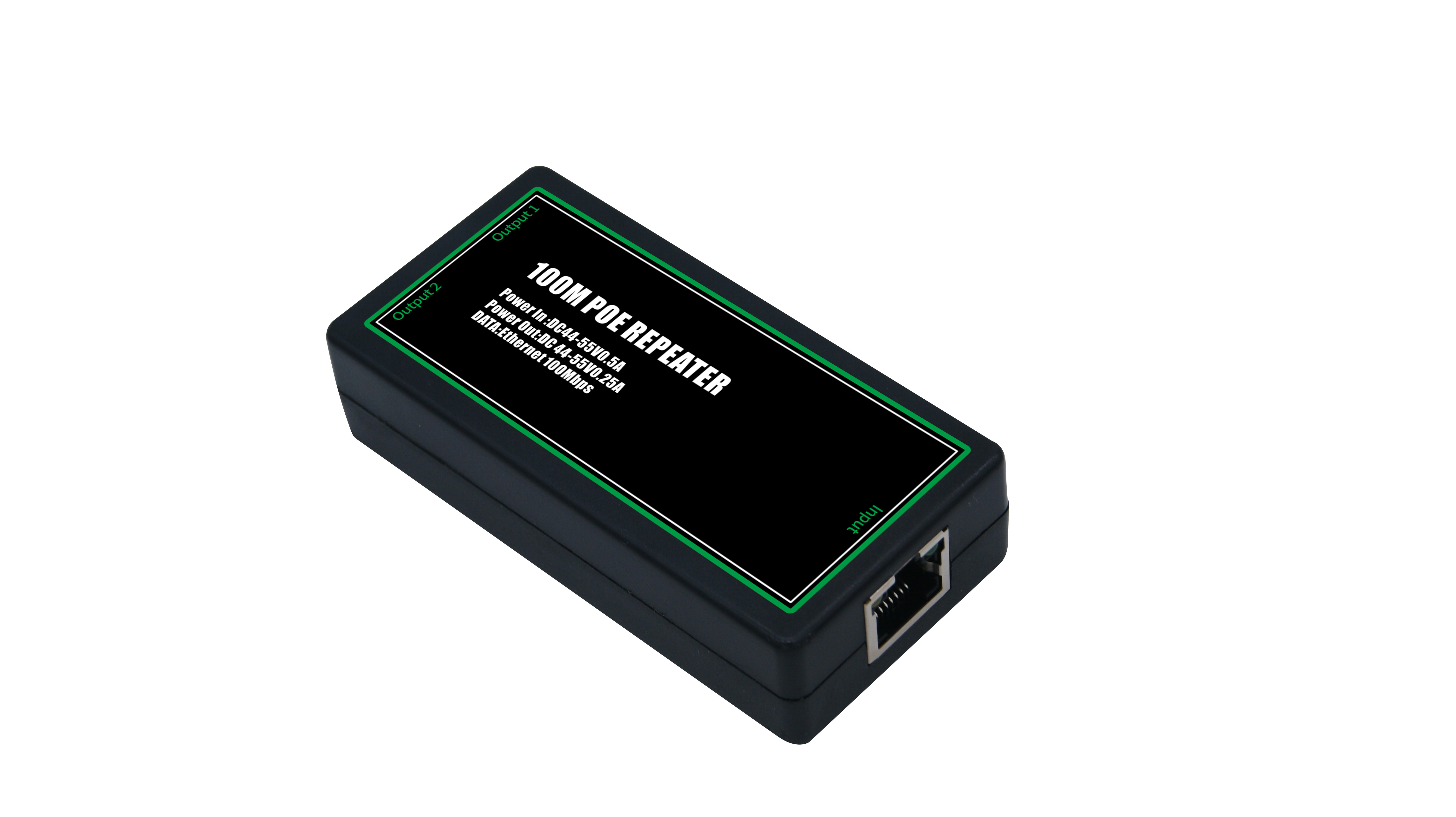 MS01AT02AF Active PoE Repeater PoE In:44-55V 0.5A PoE Out:44-55V 0.25A Data:Ethernet 100Mb